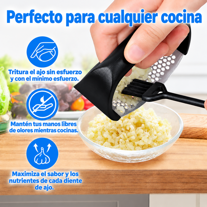 Prensa de ajo con mecanismo basculante